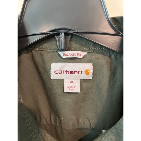 Carhartt size XL army green short sleeve button down shirt - Picture 2 of 3